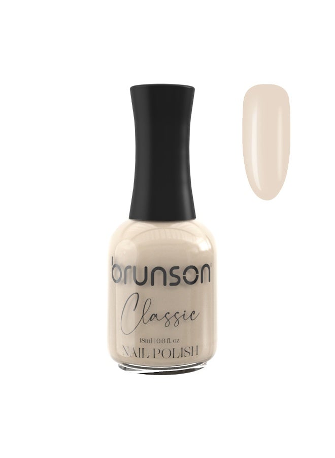Brunson Classic Nail Polish 18ml Fast Dry Nail Lacquer Nail Harderner Normal Polish Glossy Gel Effect Quick Air Dry Long-Lasting Natural Nail Enamel Salon Quality Manicure Pedicure Regular Polish - Image 1